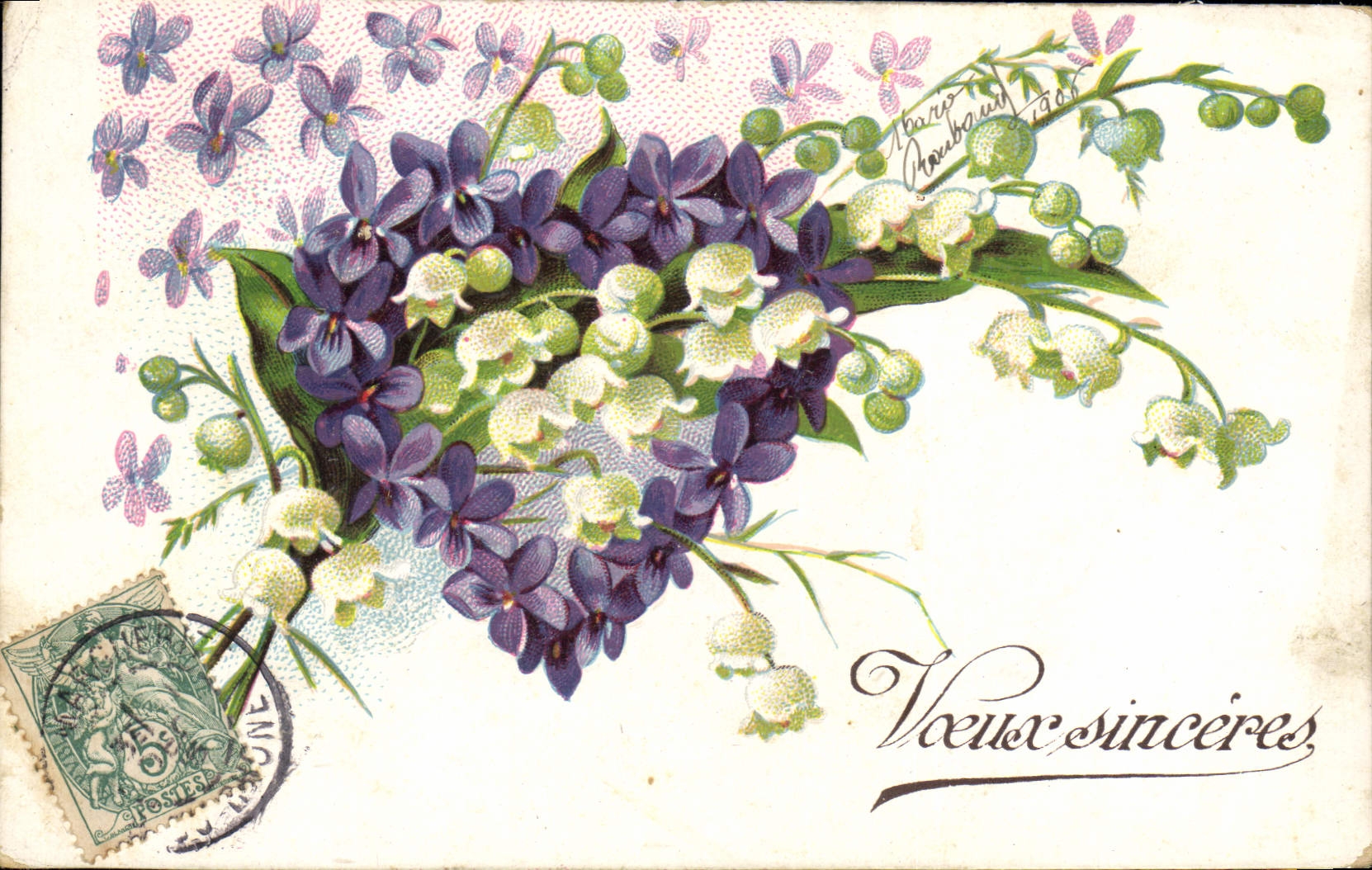 CPA Fantaisie Fleurs Muguet 