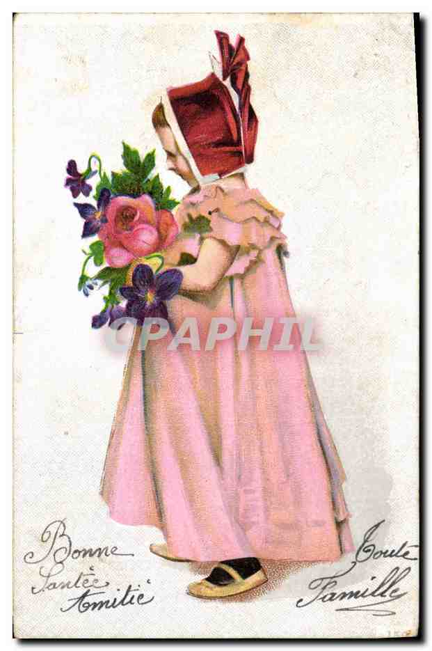 CPA Fantaisie Fleurs Enfant 