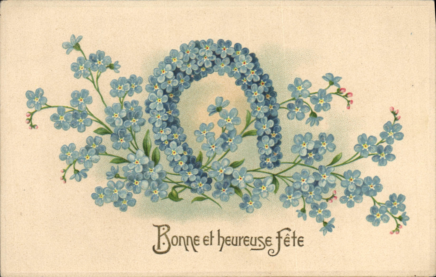 CPA Fantaisie Fleurs Fer a cheval 