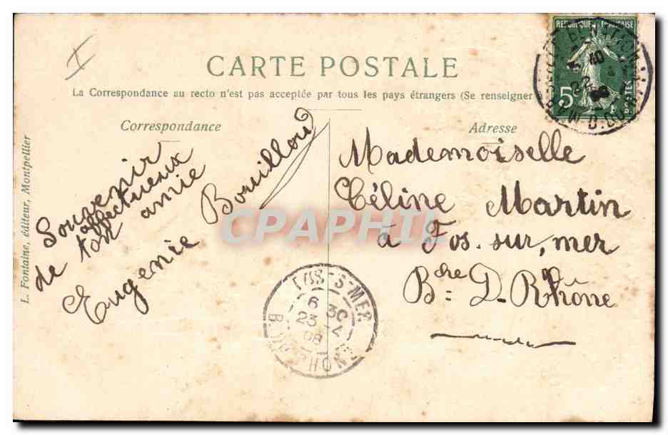 CPA Fantaisie Fleurs Fer a cheval  — Verso