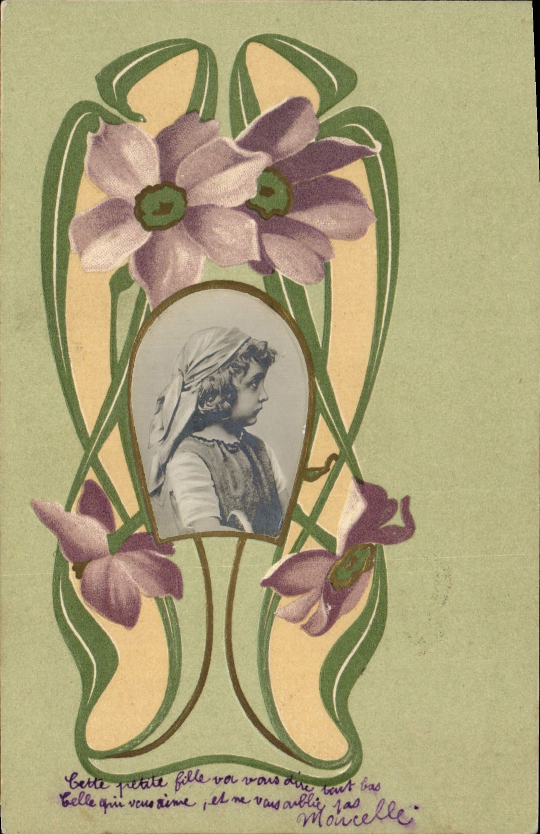 CPA Fantaisie Fleurs Enfant 
