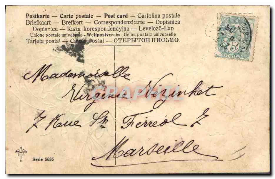 CPA Fantaisie Fleurs  — Verso