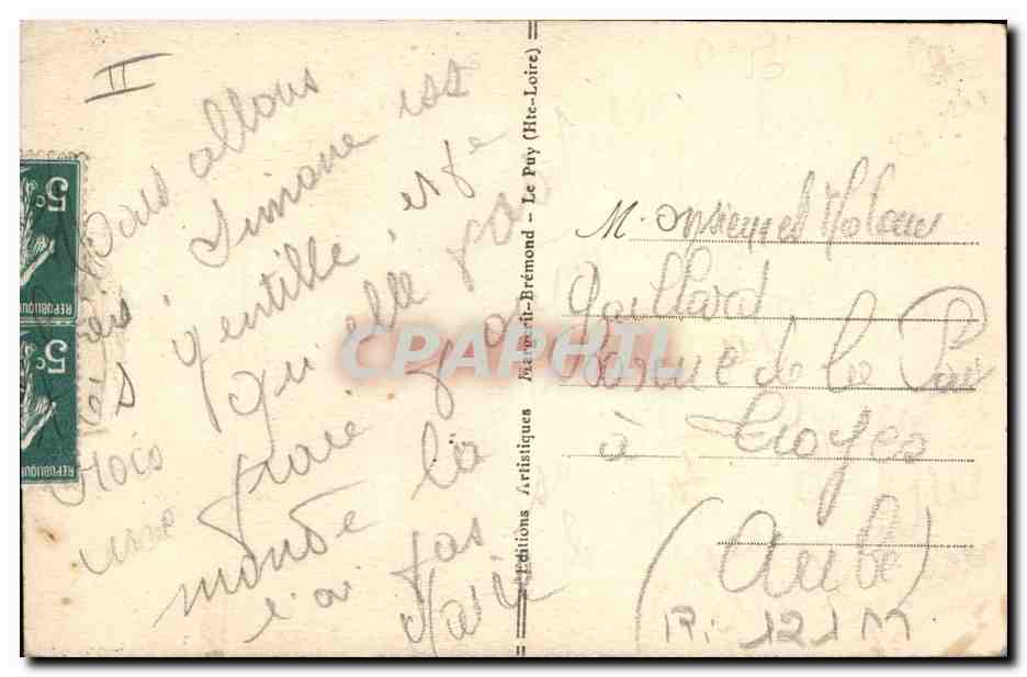 CPA Dentelle Deux vieilles Dentellieres du Velay La mere et la fille  — Verso