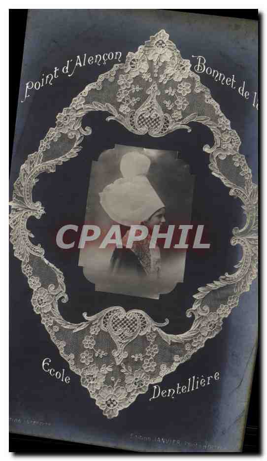 CPA Dentelle Point d'Alencon Bonnet de 1840 Ecole Dentelliere 