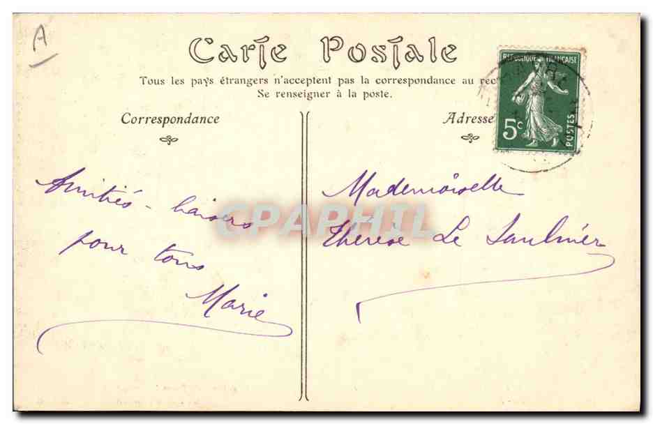 CPA Dentelle Point d'Alencon Ecole Dentelliere d'Argentan Coiffe et costume de Basse Normandie  — Verso