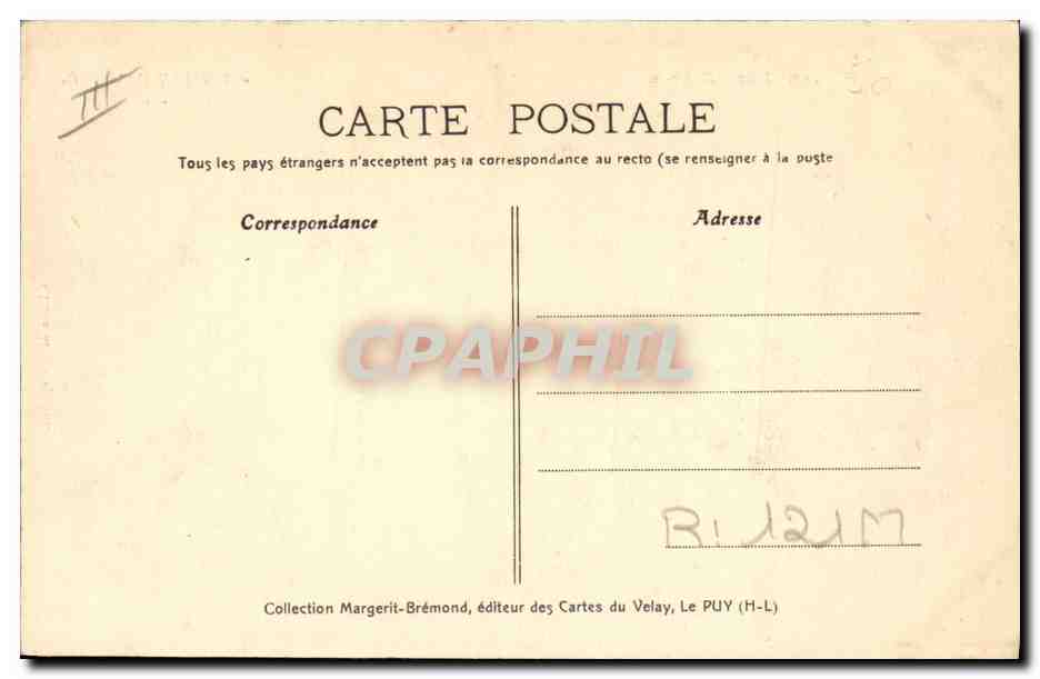 CPA Dentelle Le Velay Eleves Dentellieres — Verso