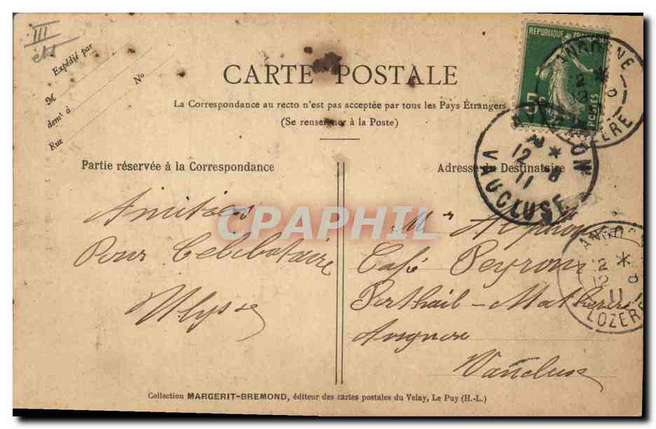 CPA Dentelle Dentelliere de Craponne  — Verso