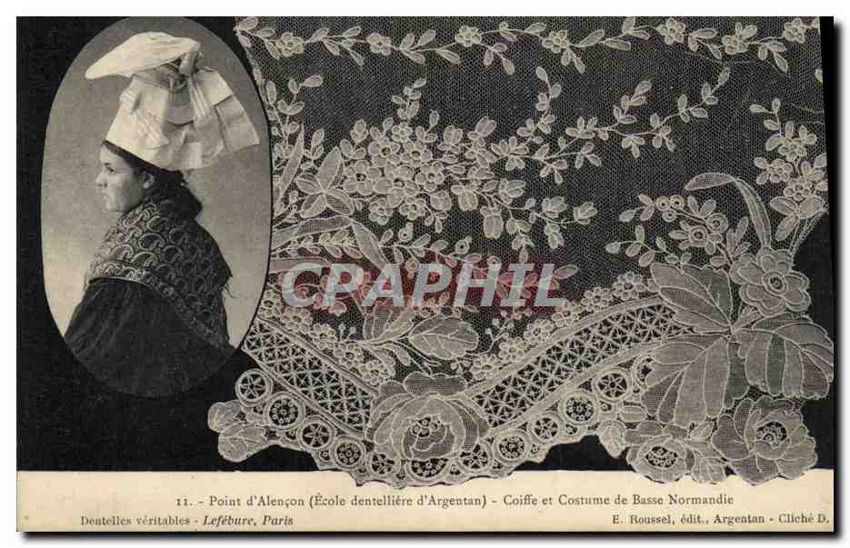 CPA Dentelle Point d'Alencon Ecole dentelliere d'Argentan Coiffe et costume de Basse Normandie 