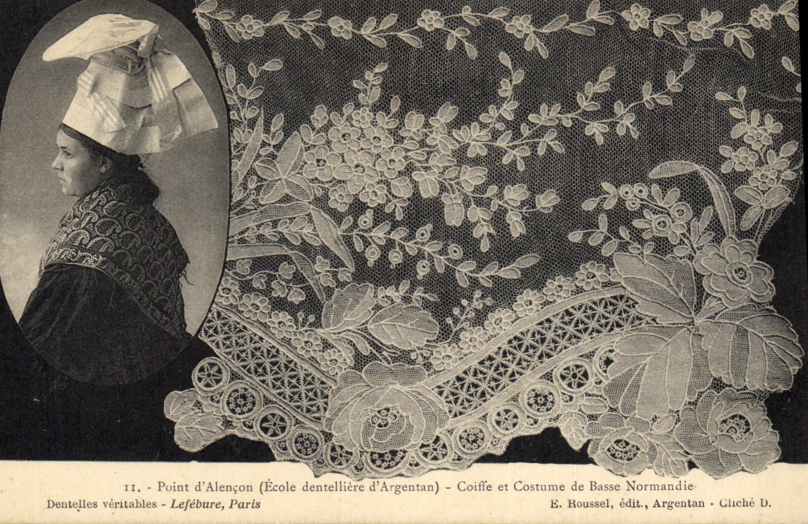 CPA Dentelle Point d'Alencon Ecole dentelliere d'Argentan Coiffe et costume de Basse Normandie 