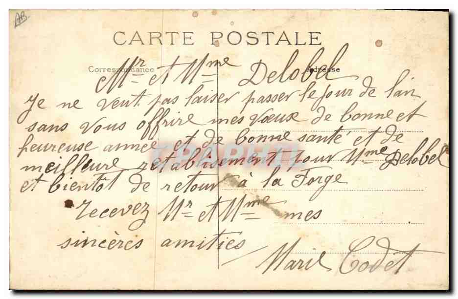 CPA Dentelle Ecole dentelliere de Point D'Alencon Le chateau L'hotel de ville  — Verso