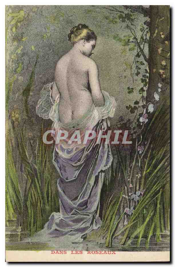 CPA Fantaisie Illustrateur Femme Dans les roseaux 