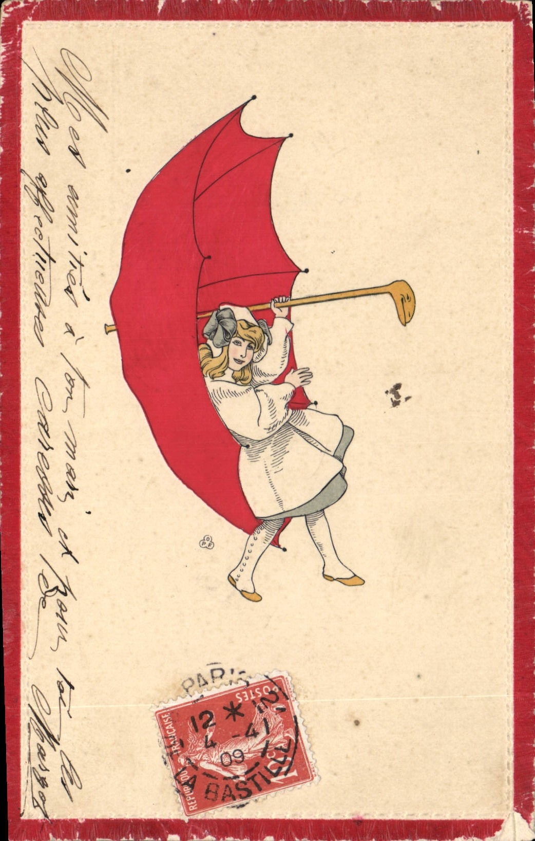 CPA Fantaisie Illustrateur Enfant Parapluie 