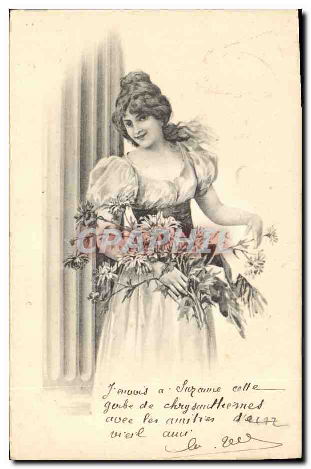 CPA Fantaisie Illustrateur Femme 