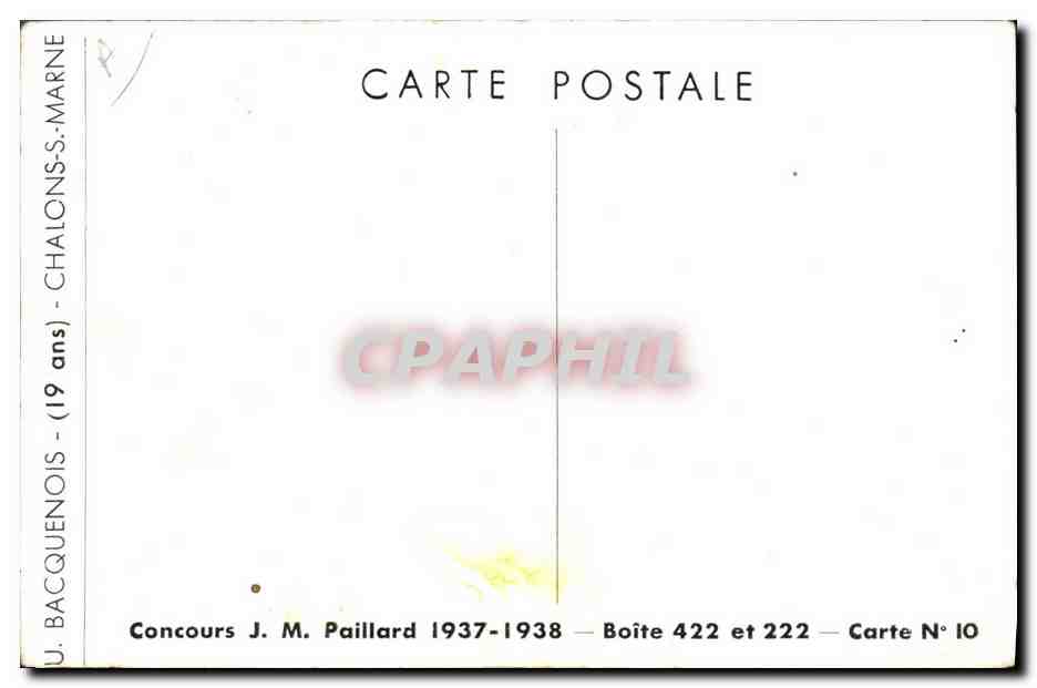 CPA Fantaisie Illustrateur J Bacquenois Chalons sur Marne  — Rückseite