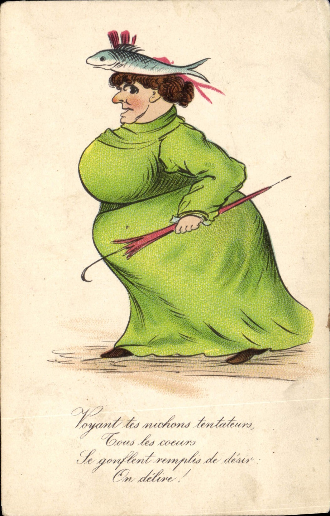 CPA Fantaisie Illustrateur Femme Forte 