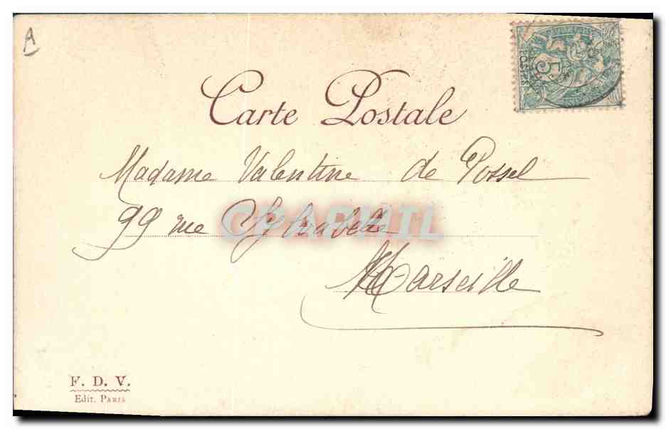 CPA Fantaisie Illustrateur Femme L'estampe postale Le plaisir pastoral Watteau — Rückseite