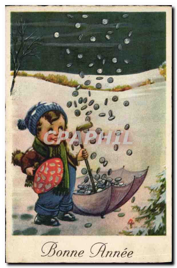 CPA Fantaisie Illustrateur Enfant Bonne annee 