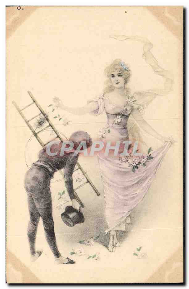 CPA Fantaisie Illustrateur Femme Ramoneur 