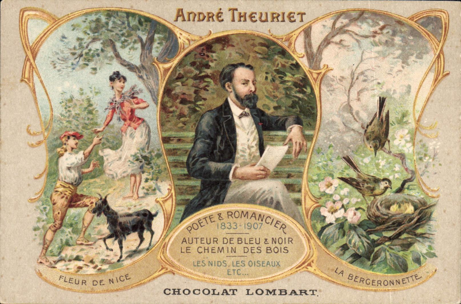 André Theuriet — poète et romancier 1833-1907 — Chocolat Lombart