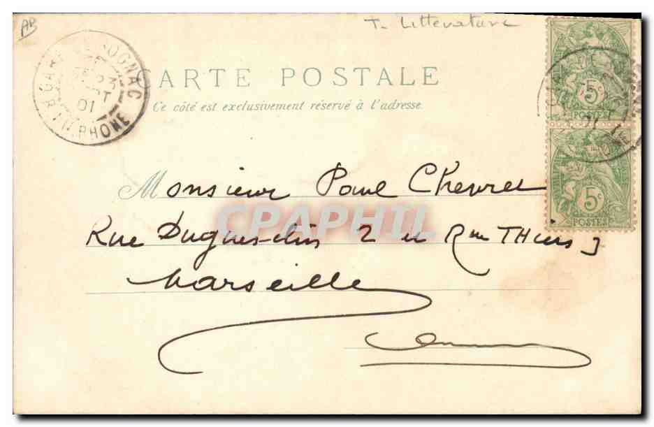 CPA Jean de Lafontaine  — Verso