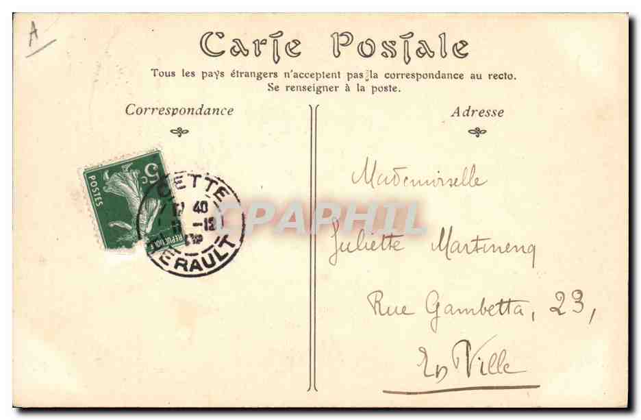CPA Alfred de Musset  — Verso
