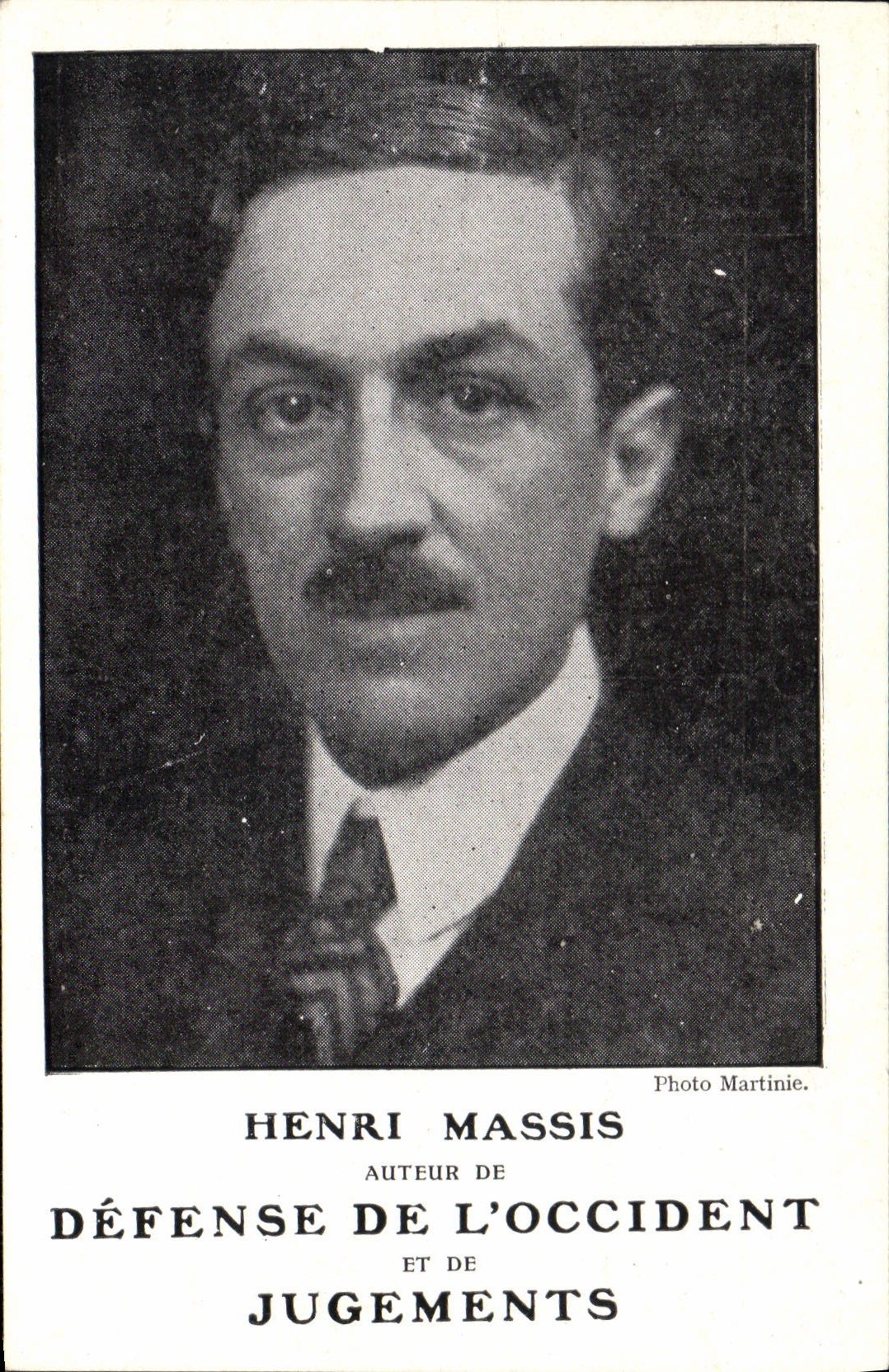 CPA Henri Massis Auteur de la Defense de l'Occident et de Jugements 