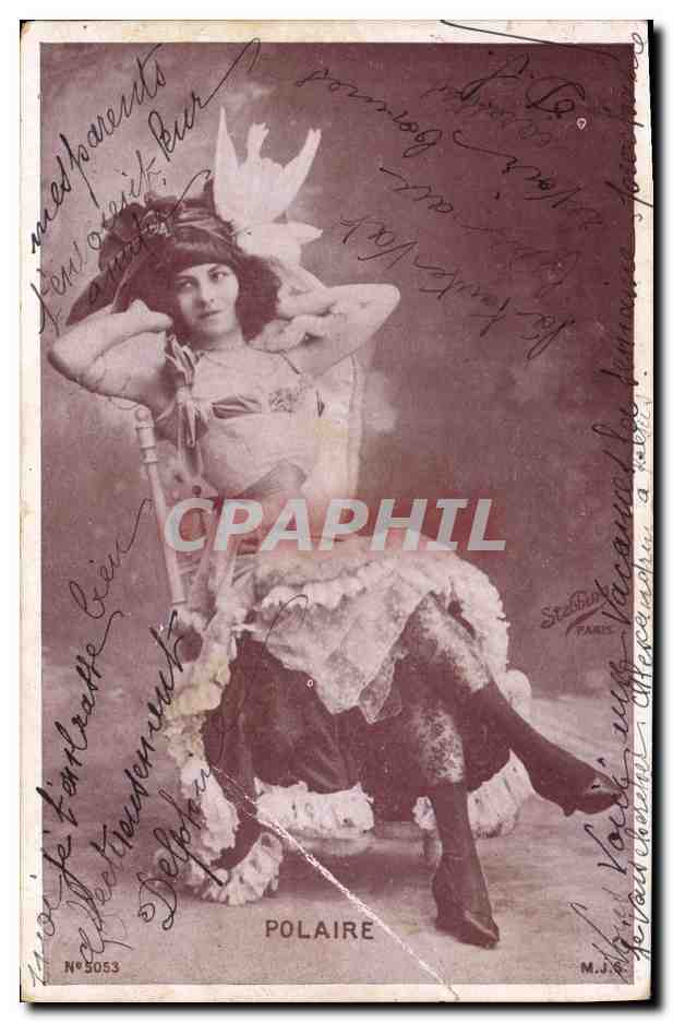 Femme en costume de scène — Polaire — éditeur M.J. n°5053 - Anverso