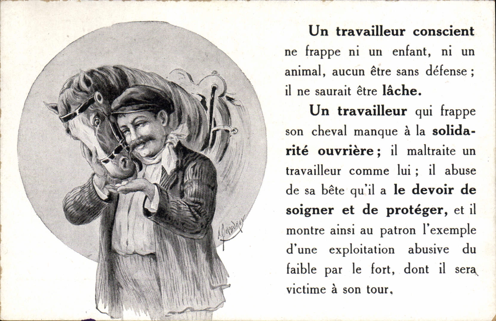 Un travailleur conscient — protection animale — Machard & Longis