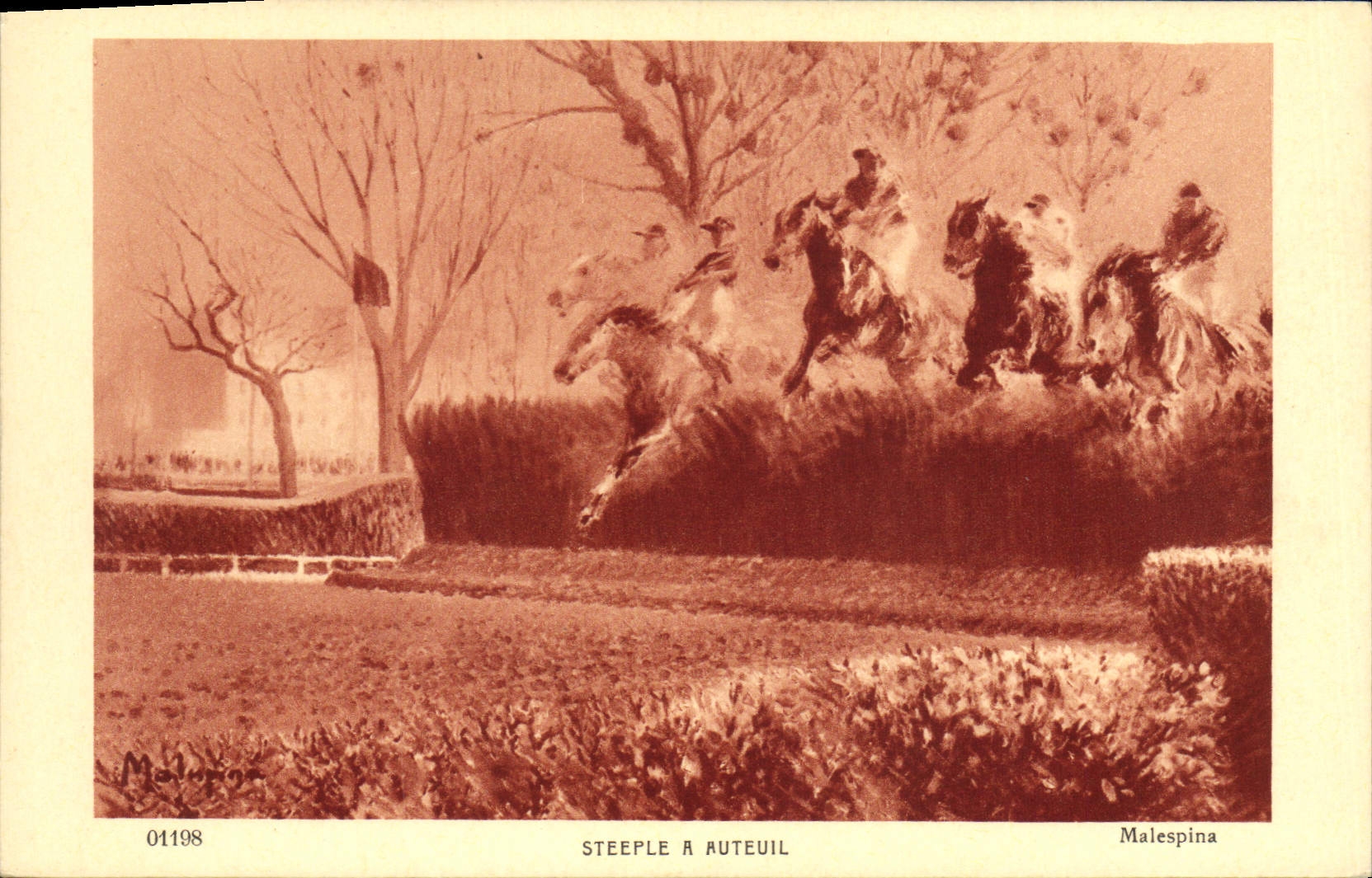 Steeple à Rueil — course de chevaux — Malespina, n° 01198 - Recto