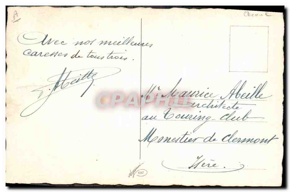 CPA Equitation Hippisme Cheval Femme Bonne fete  — Verso