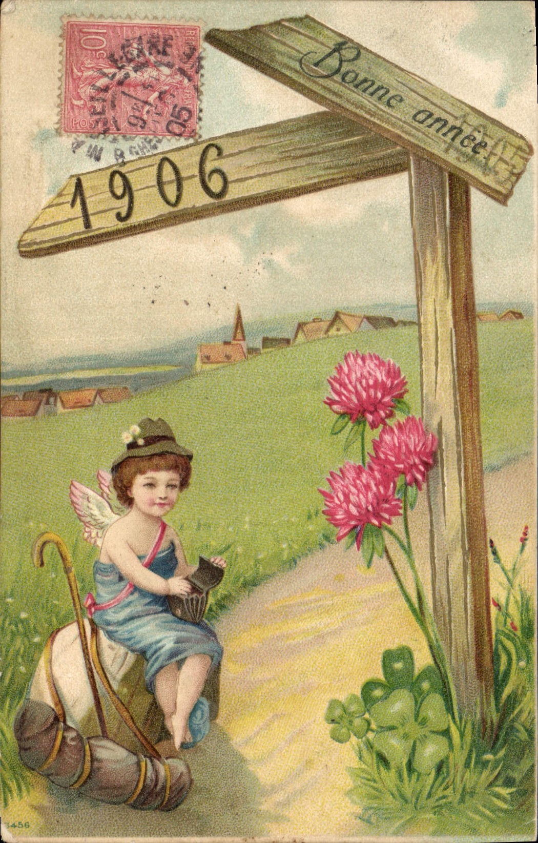 CPA Fantaisie Annee 1906 Enfant Ange