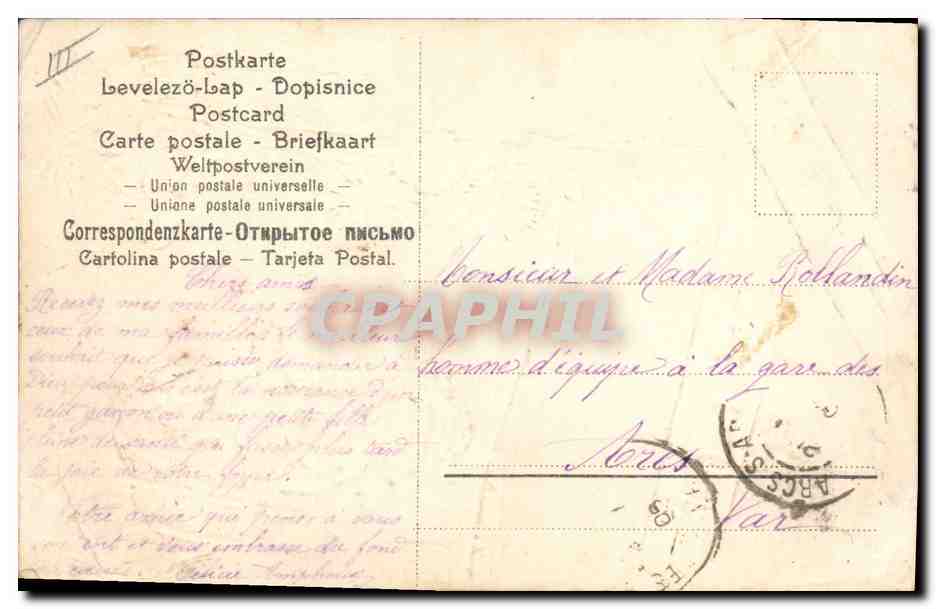 CPA Fantaisie Annee 1906 Enfant Ange — Reverso