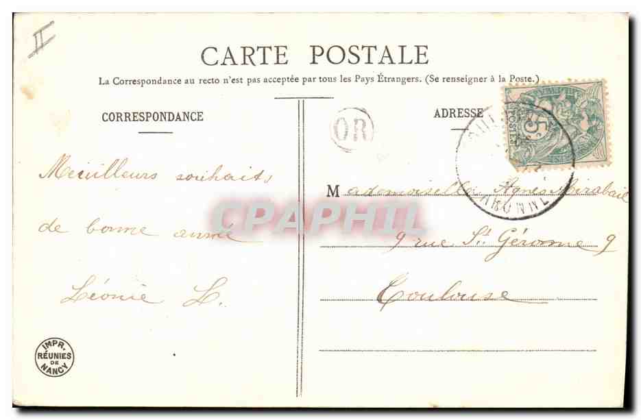 CPA Fantaisie Annee 1906 Enfant — Rückseite
