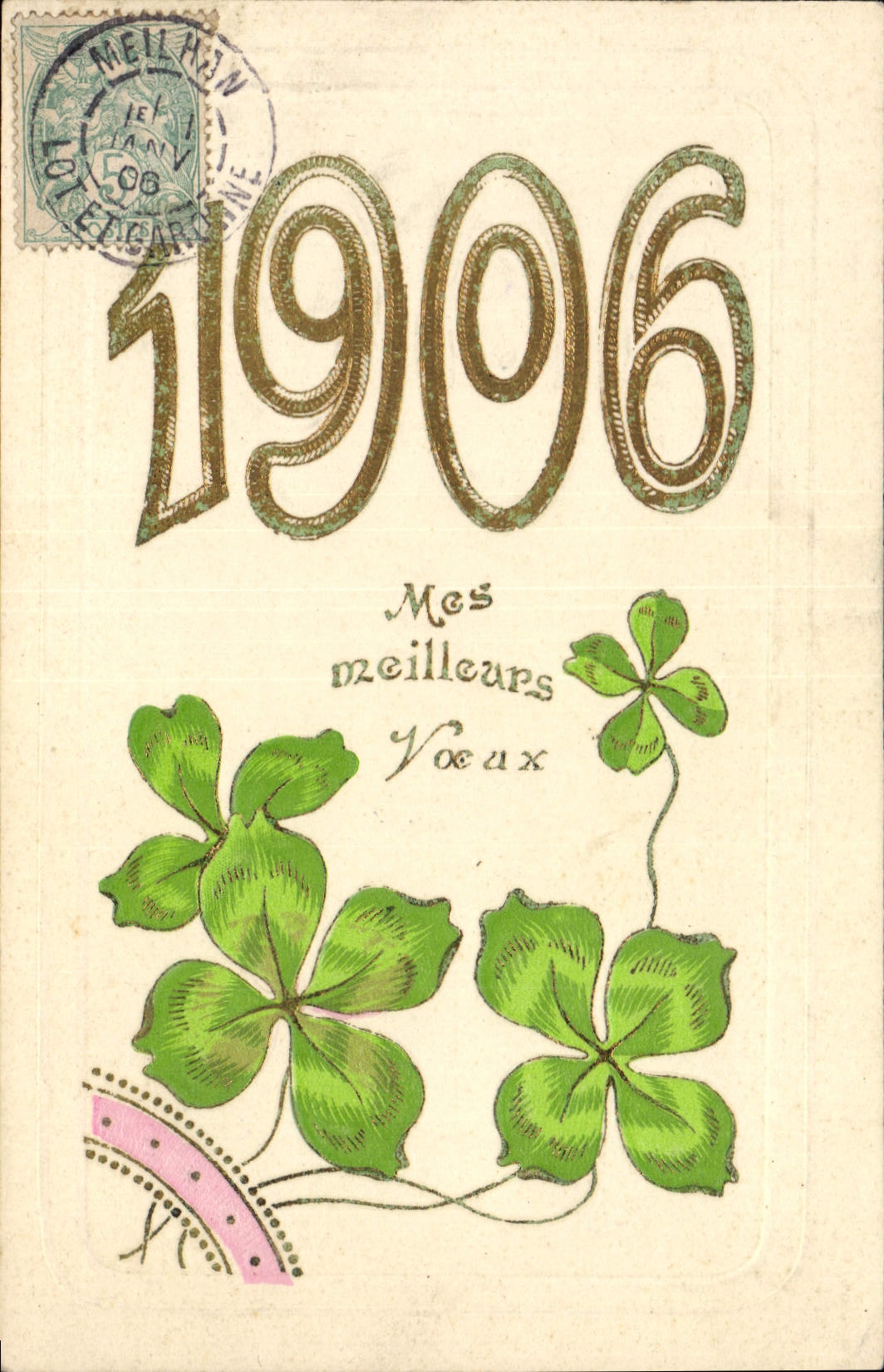 Carte de vœux 1906 — Meilleurs Vœux — Éditeur TUTELEDEGARANT