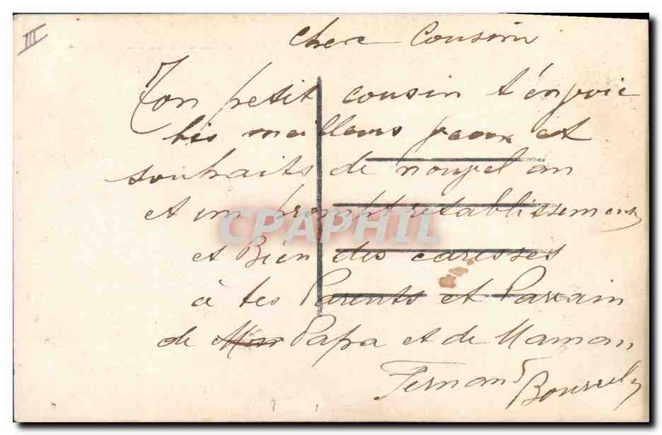 Fille en portrait — calendrier 1907 — éditeur Bellone n° 4073 — Reverso