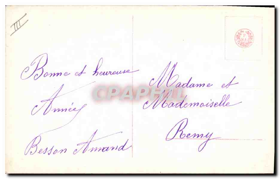 Femme en robe verte — 1919 — éditeur PR, n° 3119/1 — Verso