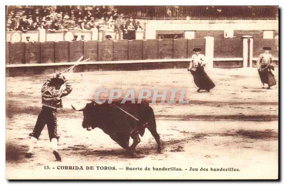 CPA Corrida Course de Taureaux Suerte de Banderillas 
