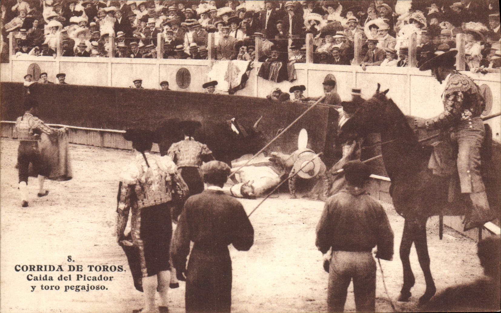 CPA Corrida Course de Taureaux Caida del Picador 