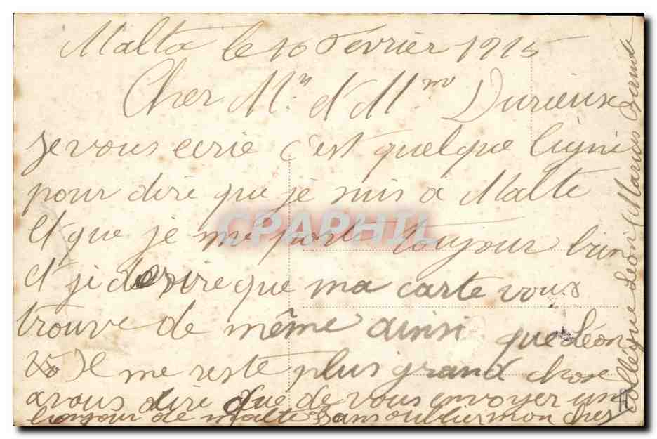 CPA Bateau de Guerre Republique HMS Indomitable — Verso