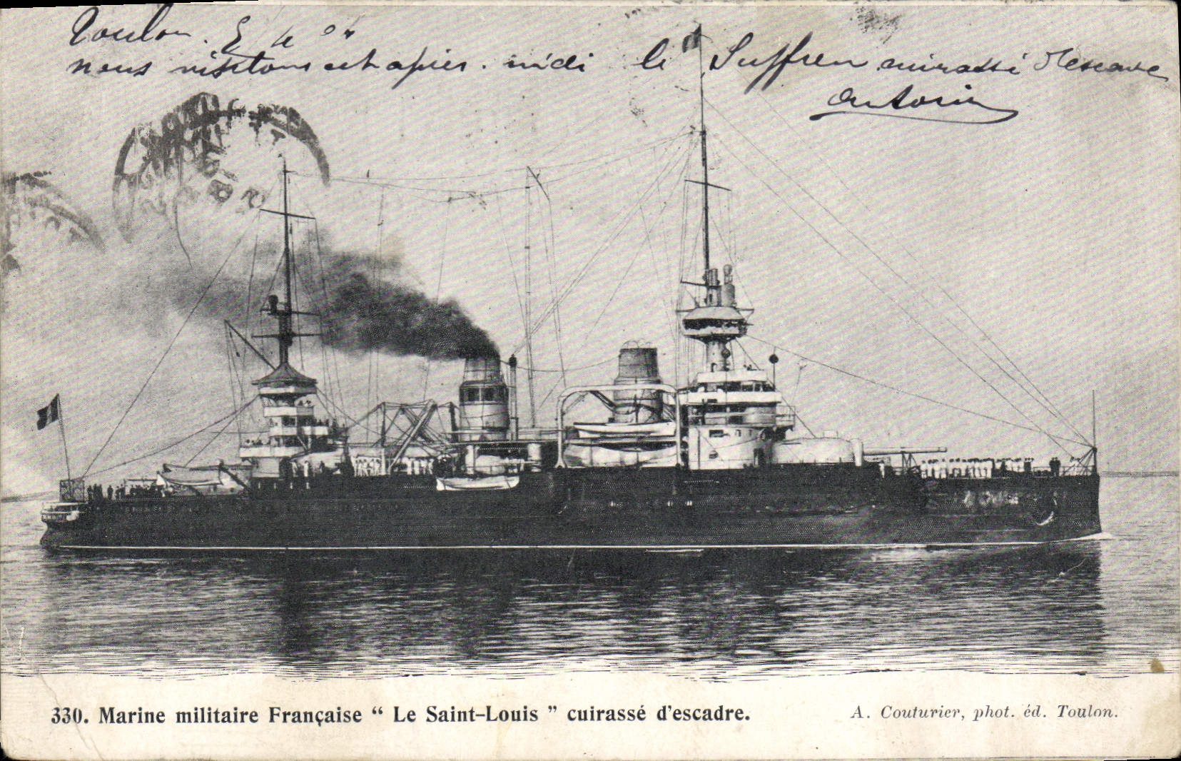 Le Saint-Louis — cuirassé d'escadre — A. Couturier, phot. éd. Toulon, n°330