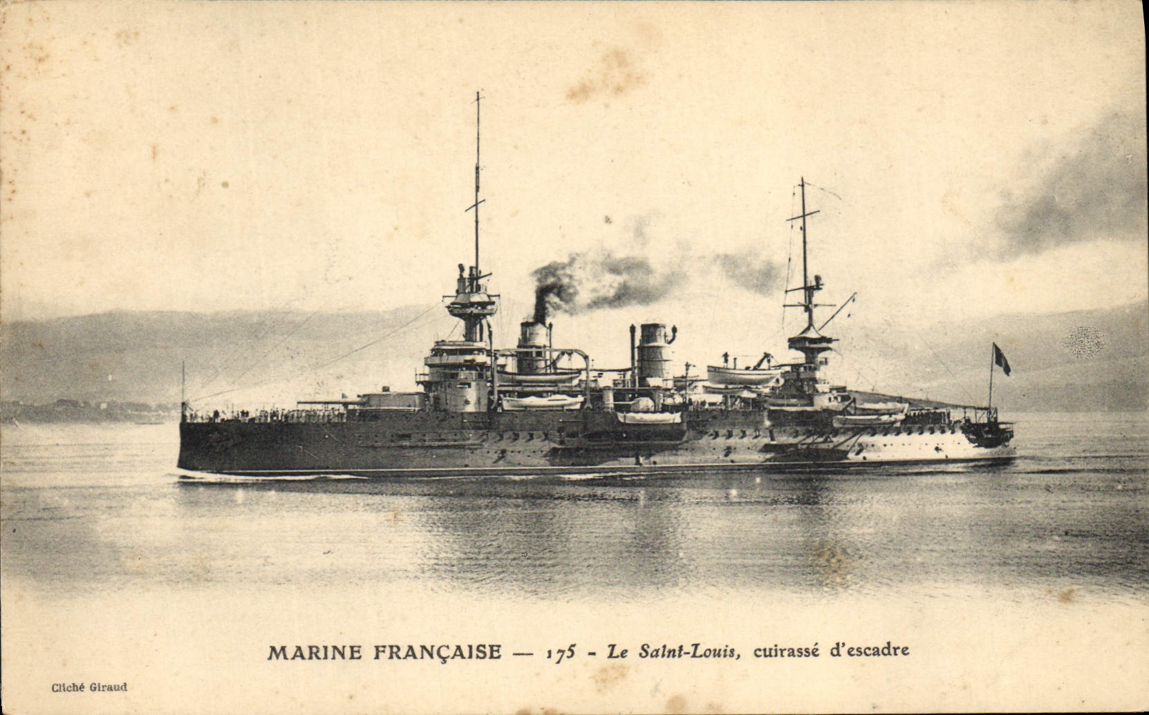 Marine Française — 1775 — Le Saint-Louis, cuirassé d'escadre — Cliché Giraud