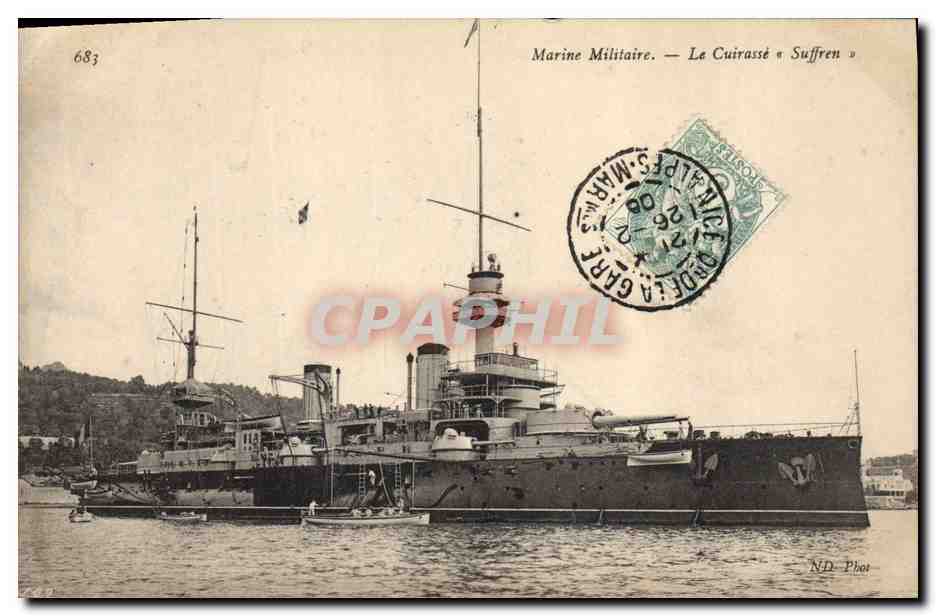 Marine Militaire — Le Cuirassé « Suffren » — ND-Phot, n°683