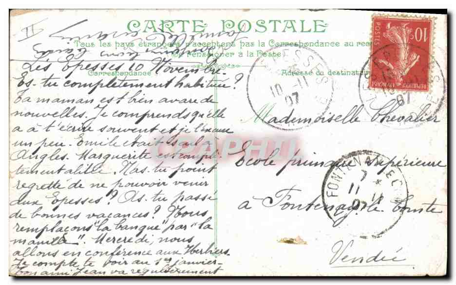 CPA Bateau de Guerre Le Suffren Cuirasse de 1ere classe — Verso
