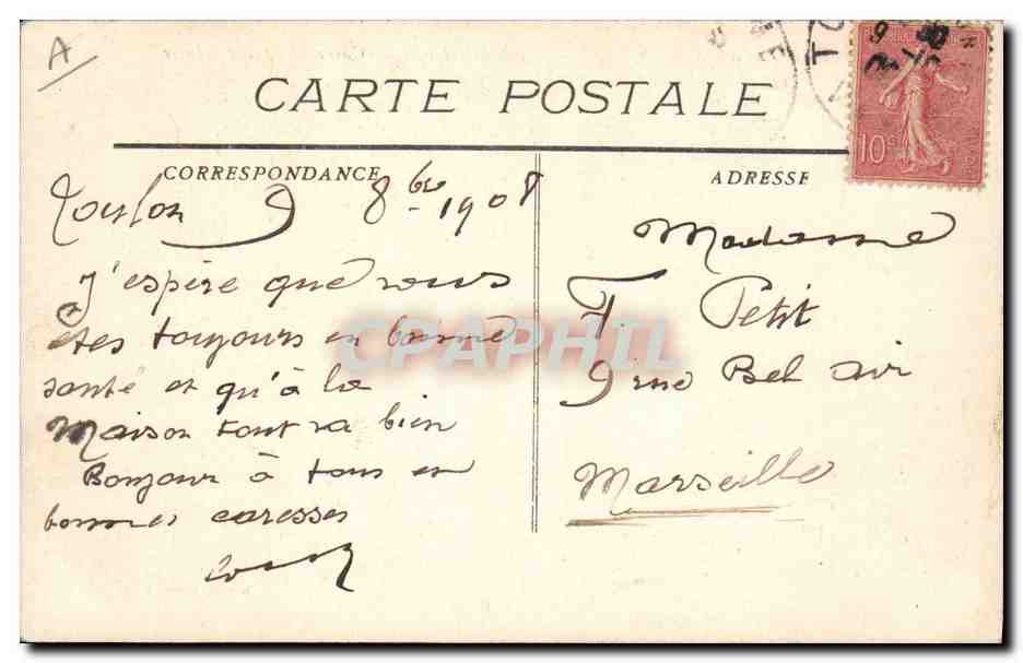 CPA Bateau de Guerre Suffren Croiseur Cuirasse de 1er classe — Verso