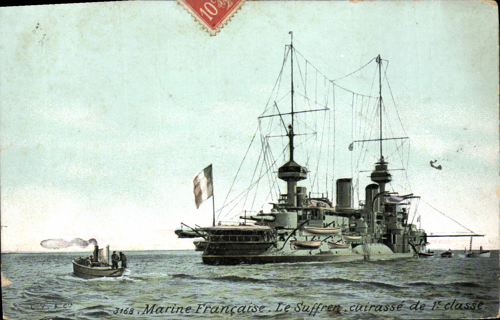 Le Suffren — cuirassé de 1ère classe — Marine Française — éditeur L.V. & Cie, n° 3168