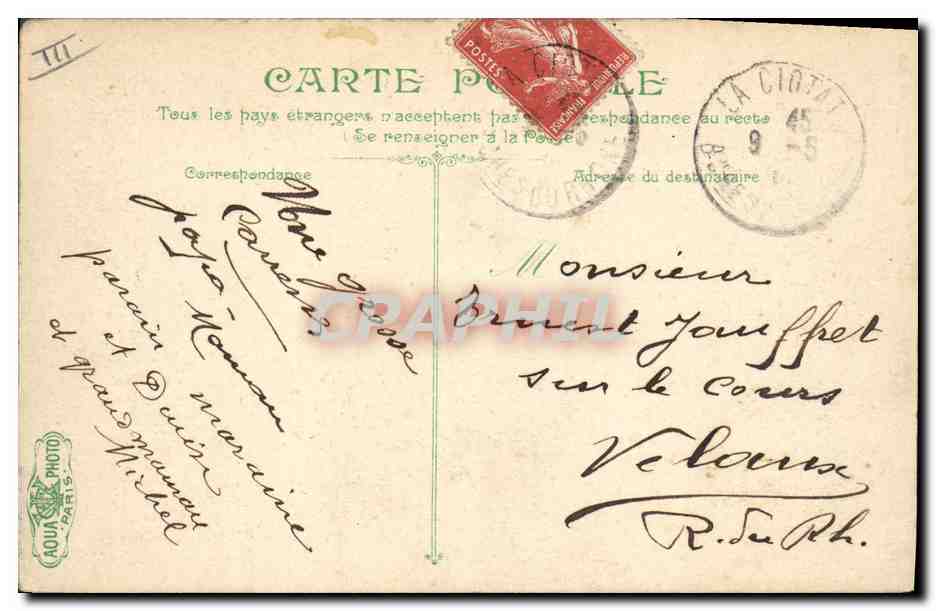 Le Suffren — cuirassé de 1ère classe — Marine Française — éditeur L.V. & Cie, n° 3168 — Verso