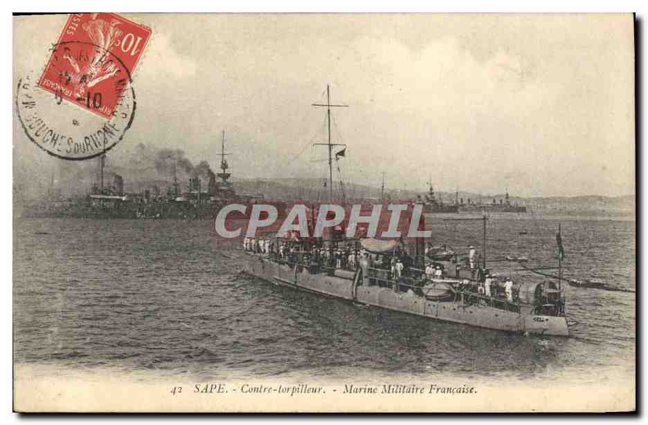 Sape - Contre-torpilleur - Marine Militaire Française — Éditeur : Phototypies Marcel, n°43