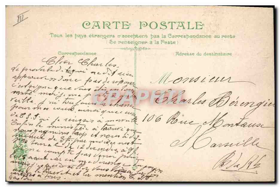 CPA Bateau de Guerre Le Suffren Cuirasse de 1ere classe — Verso