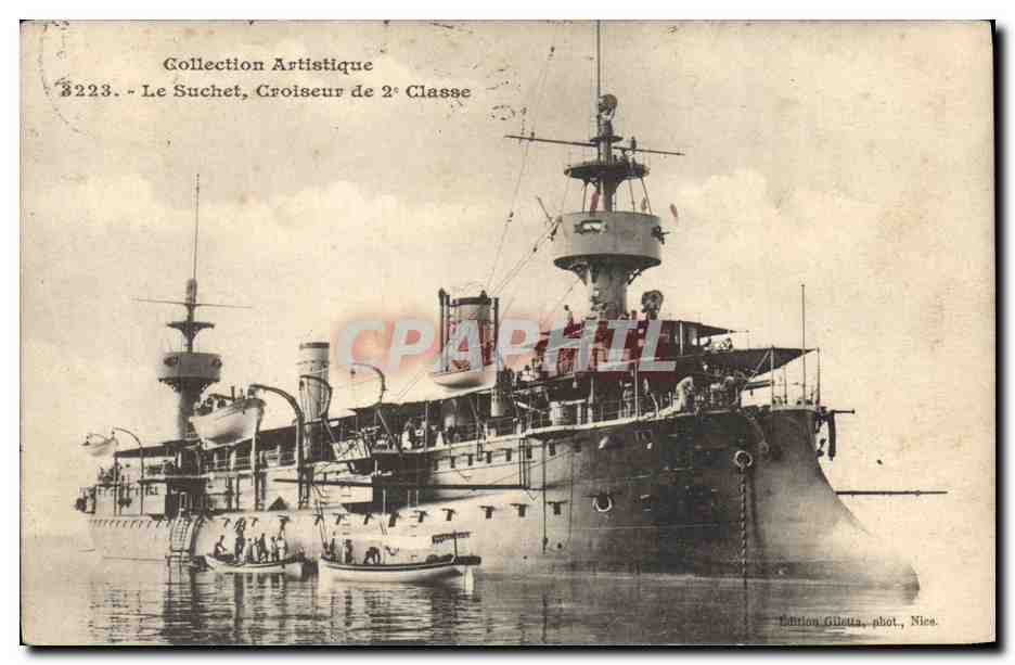 CPA Bateau de Guerre Le Suchet Croiseur de de 2eme classe