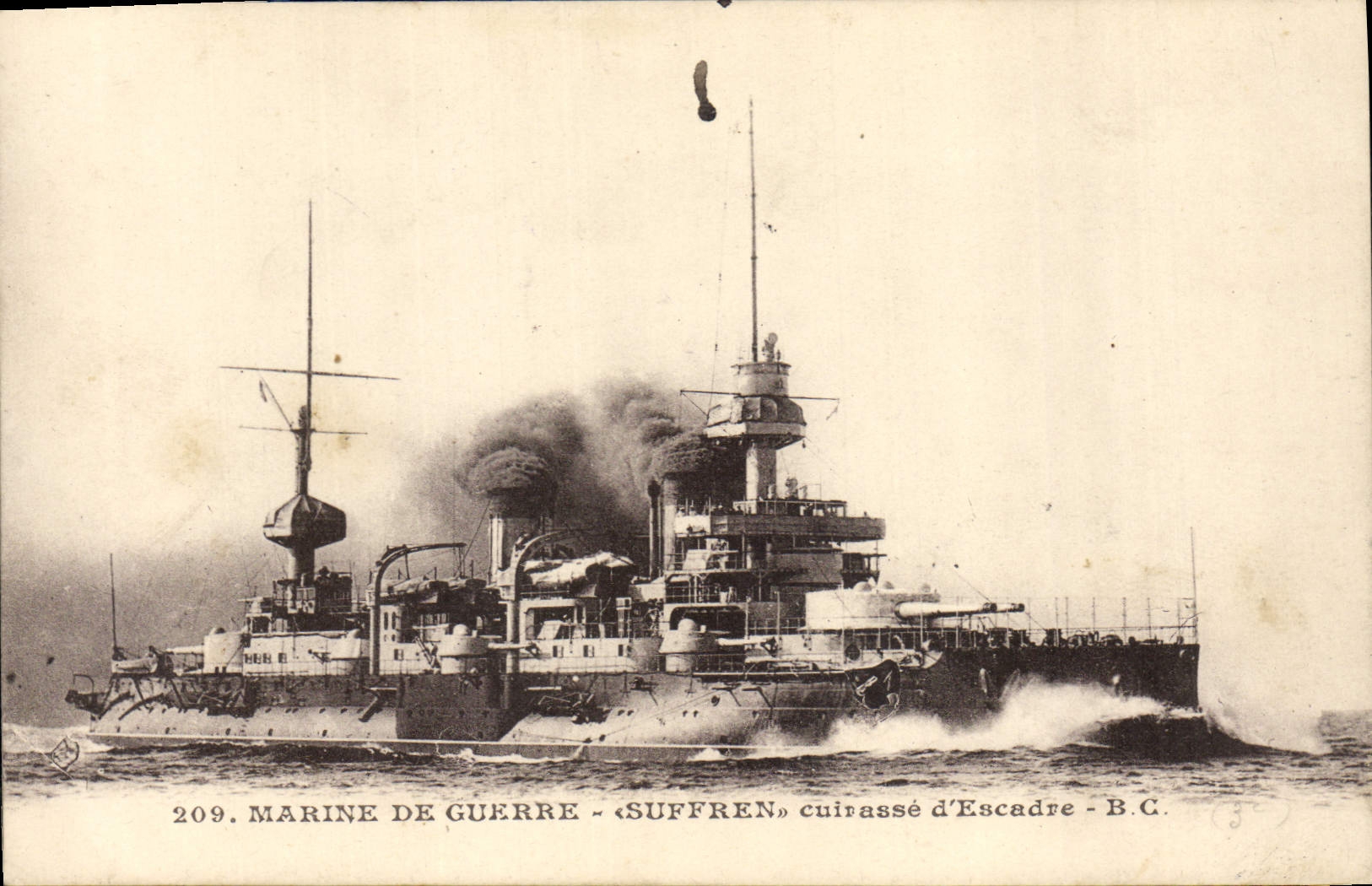 Suffren — cuirassé d'Escadre - B.C. — série 209, éditeur HER.C.